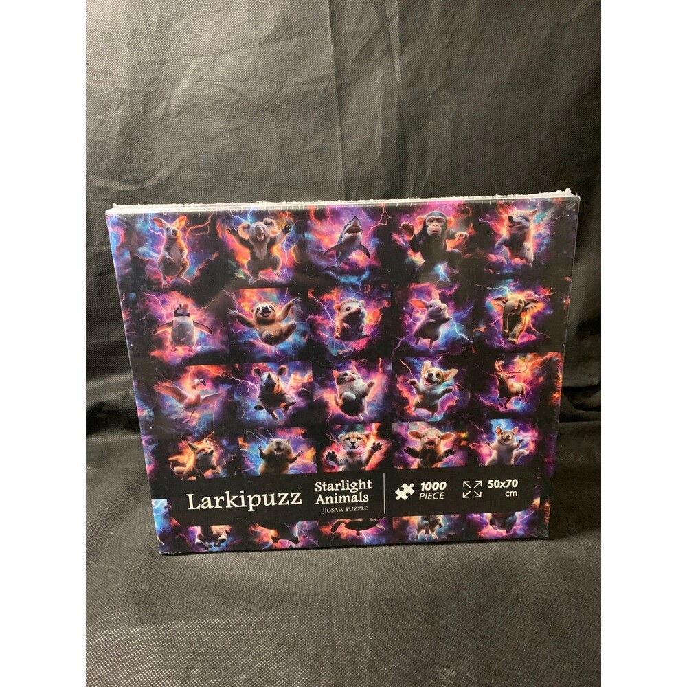 Larkipuzz Starlight Animal Jigsaw Puzzle 1000 Piece Sloth Corgi Kuala Monkey 14+